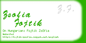 zsofia fojtik business card